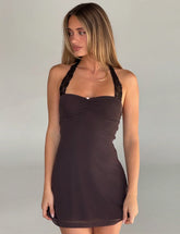 TAWNY MINI DRESS CHOCOLATE
