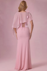 Chiffon Cape in Blush Pink
