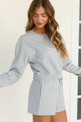 Everyday Ease Light Grey Cropped Sweatshirt