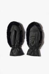 Faux Fur Gloves in Black