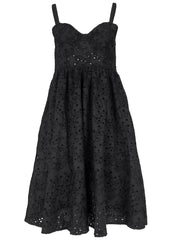 Paisley Eyelet Dress Jet Black