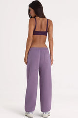 Brushed Jersey Mid Rise Relaxed Joggers in Dusk