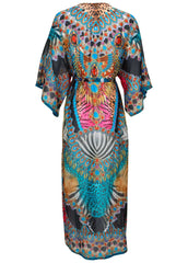 Long Kimono Cover Up Mirrored Jungle