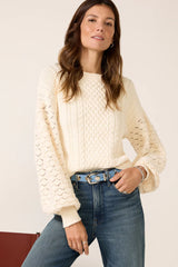 Piper Dramatic Sleeve Cable Sweater