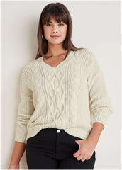 Cable Knit Sweater Off White