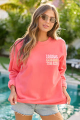 Here Comes The Sun Light Red Graphic Sweatshirt