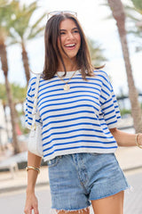 Beach Breeze Blue Striped Tee