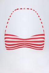 Multiway Bikini Top in Cherry Red Stripe