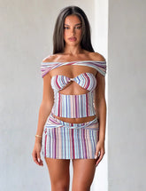 HAZE TWIST SKIRT VARIEGATED STRIPE
