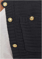 Button Detail Cardigan Jet Black