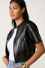 Billie Leather Bomber