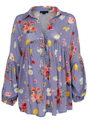 Woven Tunic Top Blue Multi