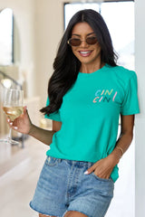 Cin Cin Green Graphic Tee