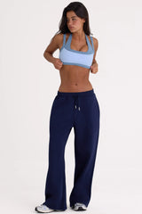 Brushed Jersey Wide Leg Joggers in Midnight