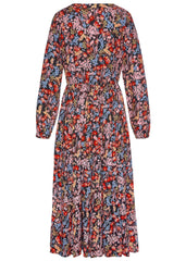 Button Down Midi Dress Purple Multi