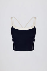 Soft Active Layered Tank Top in Midnight