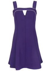 Rhinestone Embellished Flare Mini Dress Violet Indigo