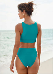 Knot High Neck Top Teal