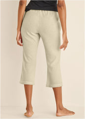 Cozy Waffle Crop Pant Oatmeal