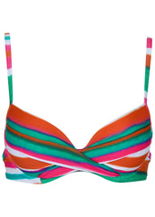 South Beach Push Up Top Watercolor Stripe