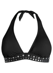 Embellished Halter Top Black Beauty