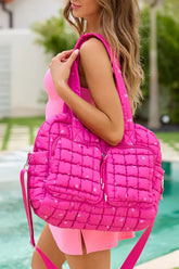 Haylie Fuchsia Petal Pop Quilted Weekender Bag