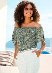 Off The Shoulder Blouse Blue Multi