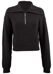 Quarter Zip Pullover Jet Black