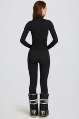 Thermal Base Layer Jumpsuit in Black Leopard