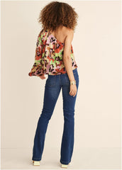 One Shoulder Top Blurred Bouquet