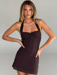 TAWNY MINI DRESS CHOCOLATE