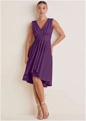 Ruffle High Low Dress Purple