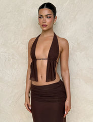 ESHA TOP BROWN CHOCOLATE