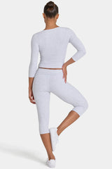 ButterCloud Capri Leggings in Grey Marl
