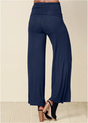 Easy Foldover Pants Navy