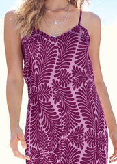 Tassel Tie Back Maxi Dress Purple Multi