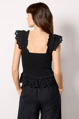 Talia Smocked Flutter Tank
