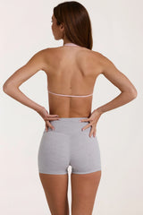Soft Active Mini Shorts in Grey Marl