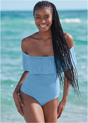 Ruffle One Piece Blue Belle
