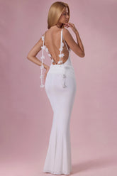 Jersey Draped Gown in Coconut