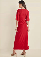 Twist Front Maxi Dress Red