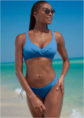 Lovely Lift Wrap Top Azure Blue