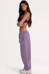 Brushed Jersey Mid Rise Relaxed Joggers in Dusk