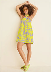 Twist Halter Dress Exotic Shadow Floral