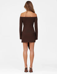 CYPRESS MINI DRESS BROWN CHOCOLATE