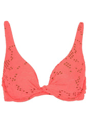 Lace Antigua Twist Underwire Top Coral