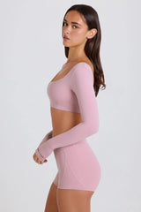 High Waist Mini Shorts in Mauve