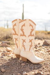 Adriana Beige Cowboy Boots FINAL SALE