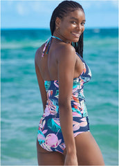 Fierce Tankini Top Midnight Leaf