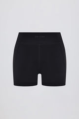 Soft Active V Waist Pocket Mini Shorts in Black